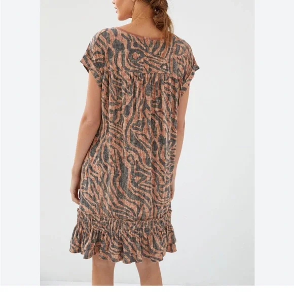 Daily Practice by Anthropologie Ruffled Mini Dress sz L NWT - Picture 3 of 10